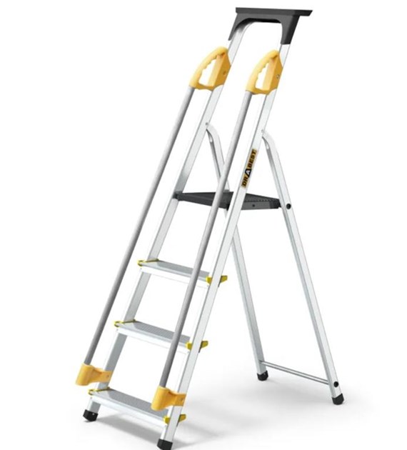 Drabina aluminiowa jednostronna 4 stopniowa PRO z poręczą 150kg