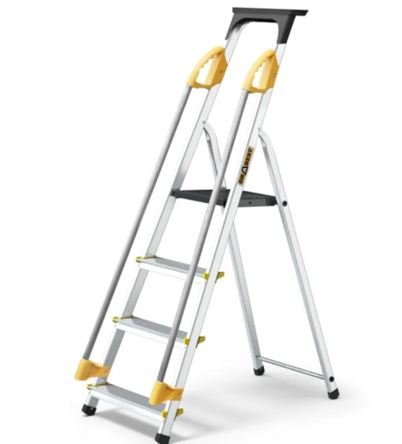 Drabina aluminiowa jednostronna 4 stopniowa PRO z poręczą 150kg