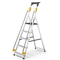 Drabina aluminiowa jednostronna 5 stopniowa PRO z poręczą 150kg