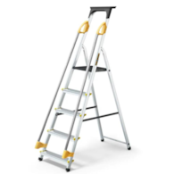 Drabina aluminiowa jednostronna 5 stopniowa PRO z poręczą 150kg