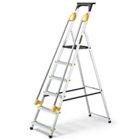 Drabina aluminiowa jednostronna 6 stopniowa PRO z poręczą 150kg