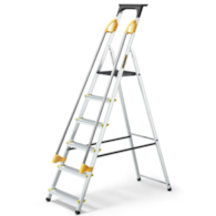 Drabina aluminiowa jednostronna 6 stopniowa PRO z poręczą 150kg