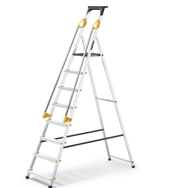 Drabina aluminiowa jednostronna 8 stopniowa PRO z poręczą 150kg