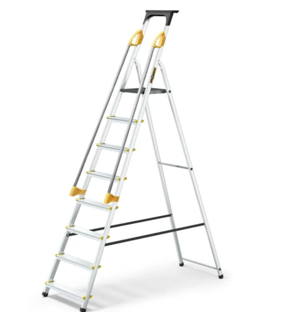 Drabina aluminiowa jednostronna 8 stopniowa PRO z poręczą 150kg