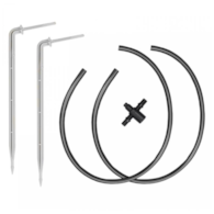 Długi kątowy kroplownik patykowy 2,2l/h z dwójnikiem, 2x wężyk 50cm, 10 szt