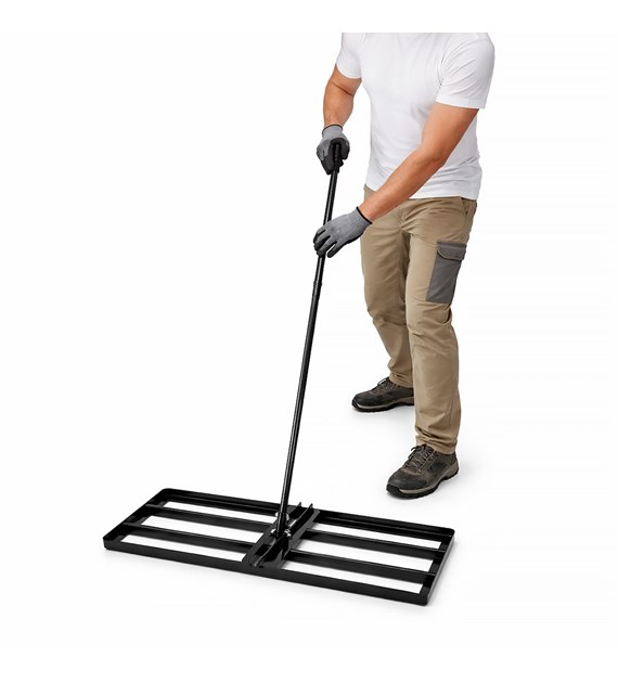 Niwelator ogrodowy ręczny 90x30 cm z trzonkiem metalowym 170 cm