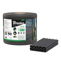 Taśma/Siatka ogrodzeniowa 19cmx36m, 200 g/m2 + klipsy 20szt, szara