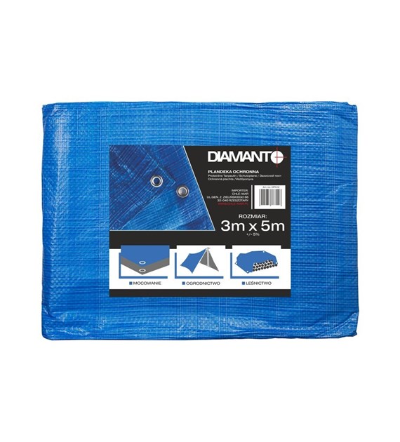 Plandeka niebieska 3 x 5m DIAMANTO