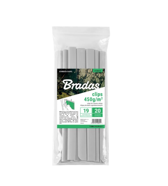 Klipsy do taśm ogrodzeniowych 450g - jasnoszare