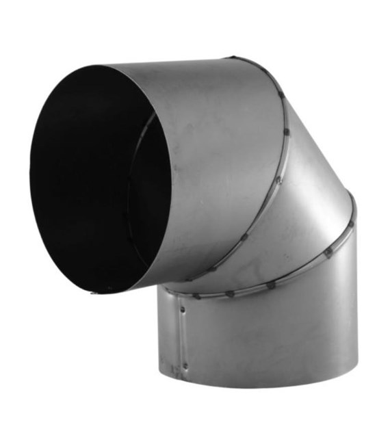 Kolanko piecowe 180mm czarne