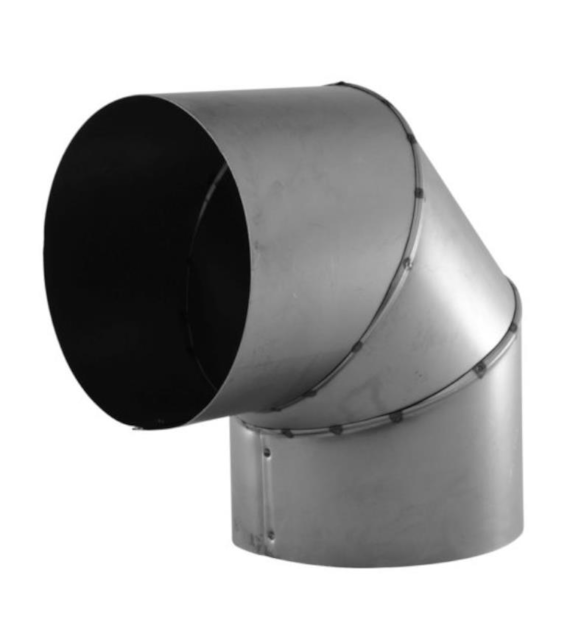 Kolanko piecowe czarne 180mm