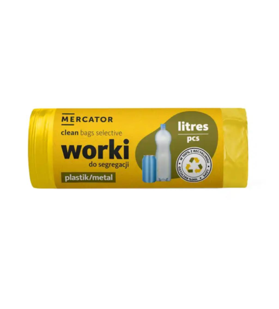 Worki do segregacji 120l - żółty/plastik, 10szt