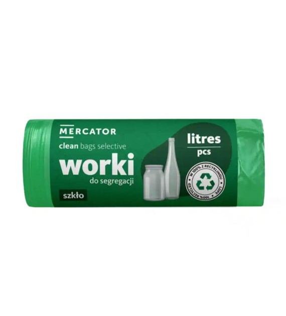 Worki do segregacji 120l - zielony/szkło, 10szt