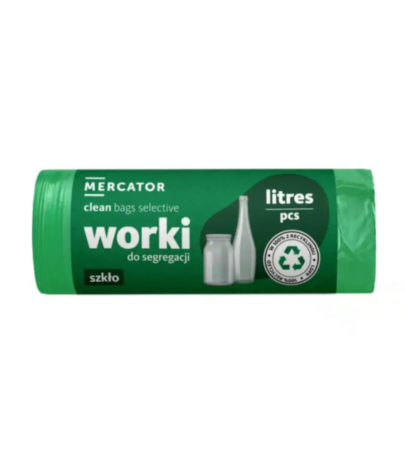 Worki do segregacji 120l - zielony/szkło, 10szt
