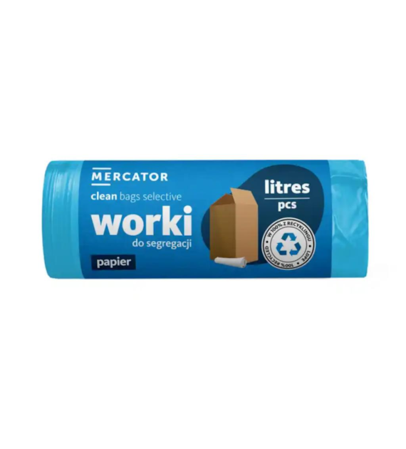 Worki do segregacji 120l - niebieski/papier, 10szt