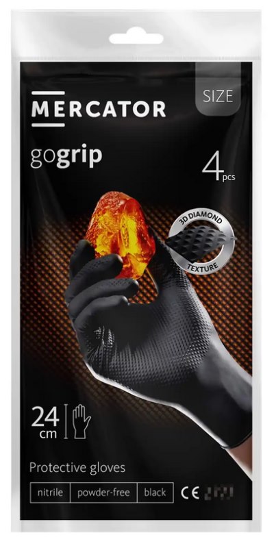 Rękawice GOGRIP-BLACK 4-PACK nitrylowe bezpudrowe rozm. L