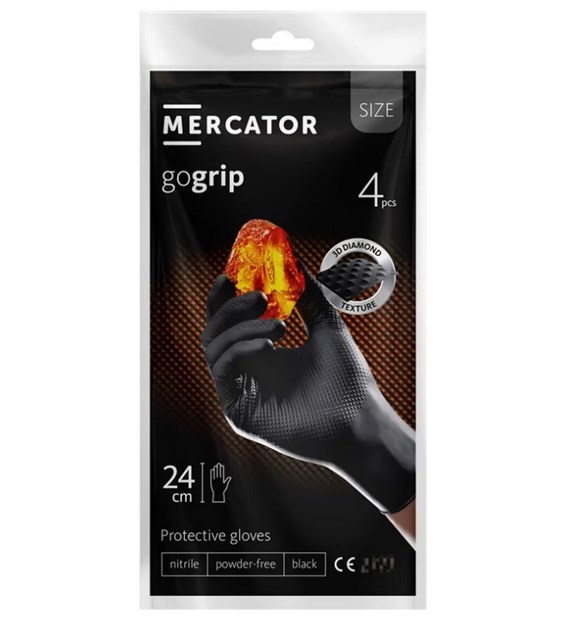Rękawice GOGRIP-BLACK 4-PACK nitrylowe bezpudrowe rozm. XL