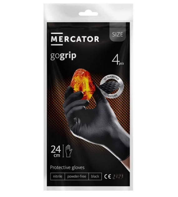 Rękawice GOGRIP-BLACK 4-PACK nitrylowe bezpudrowe rozm. XXL