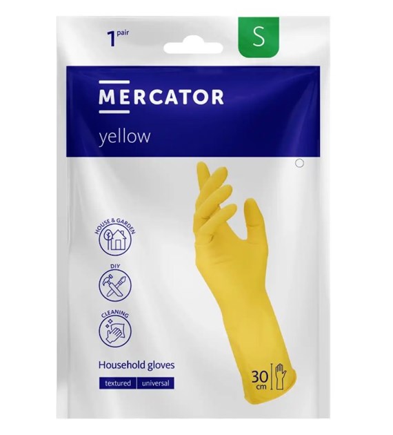 Rękawice gospodarcze YELLOW (lateks żółty) rozm. S, 2szt