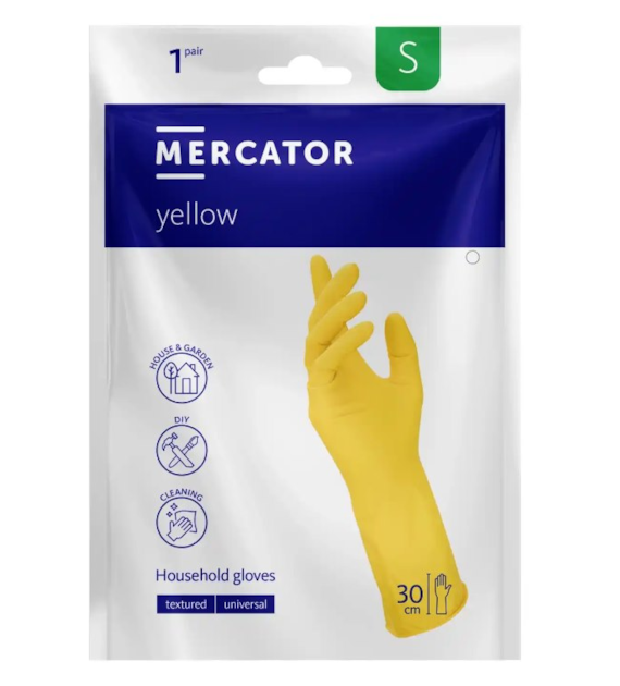 Rękawice gospodarcze YELLOW (lateks żółty) rozm. S, 2szt