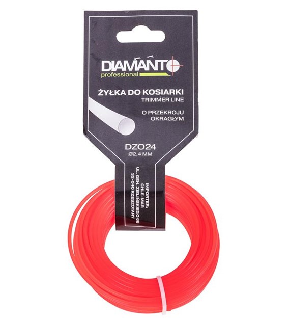 Żyłka do kosiarki okrągła 2,4mm 15m DIAMANTO
