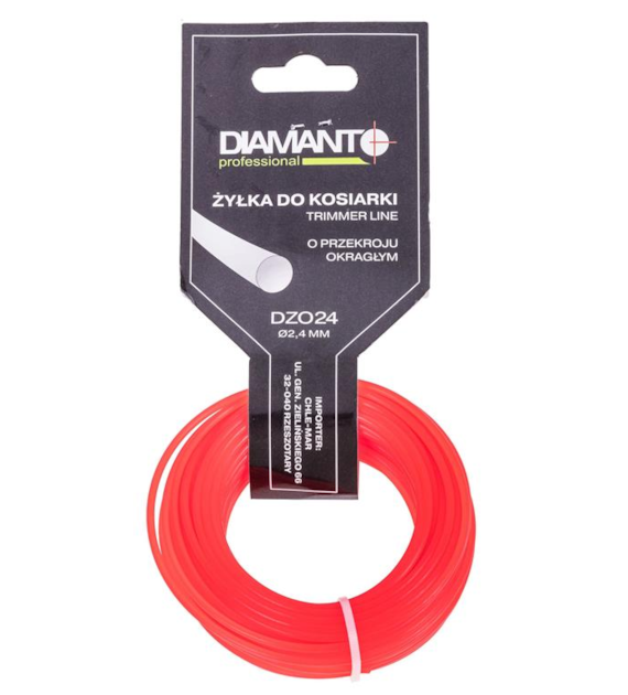 Żyłka do kosiarki okrągła 2,4mm 15m DIAMANTO