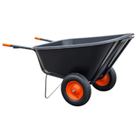 Taczki ogrodowe dwukołowe kosz plastikowy 210L