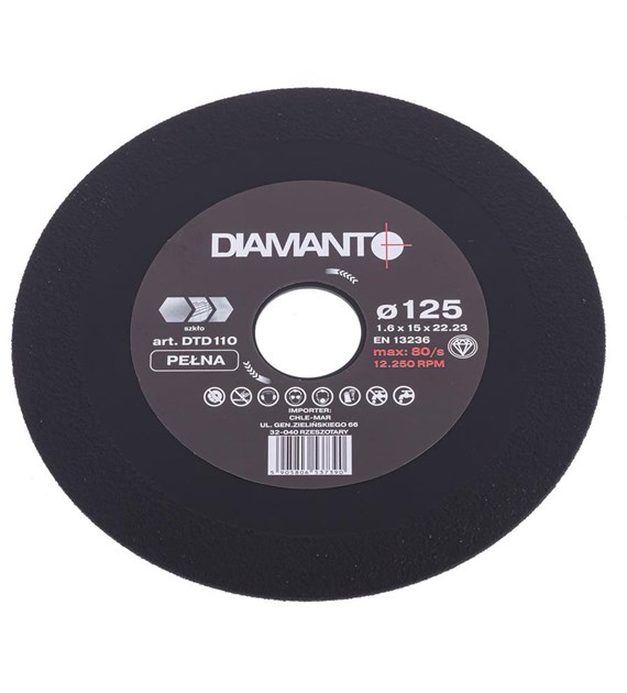 Tarcza diamentowa 125 x 1,6 x 22,23mm do cięcia szkła DIAMANTO