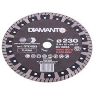 Tarcza diamentowa 230 x 2,6 x 22,23mm TURBO DIAMANTO