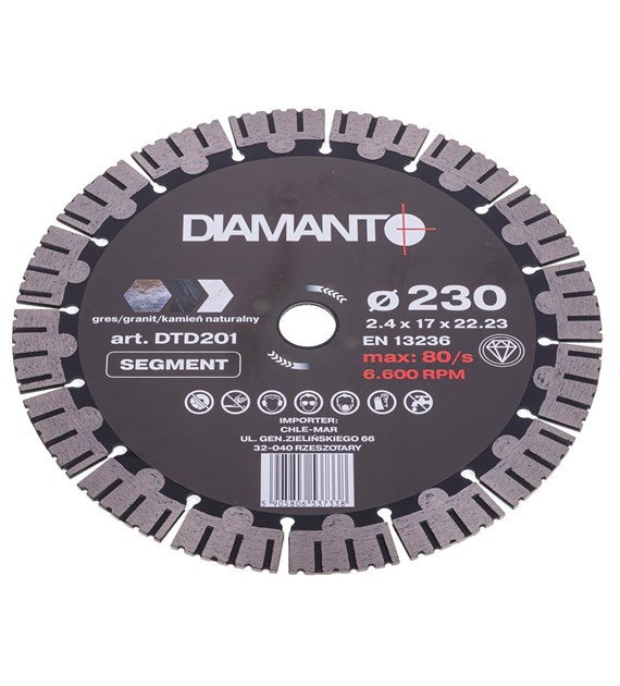 Tarcza diamentowa 230 x 2,4 x 22,23mm SEGMENT DIAMANTO