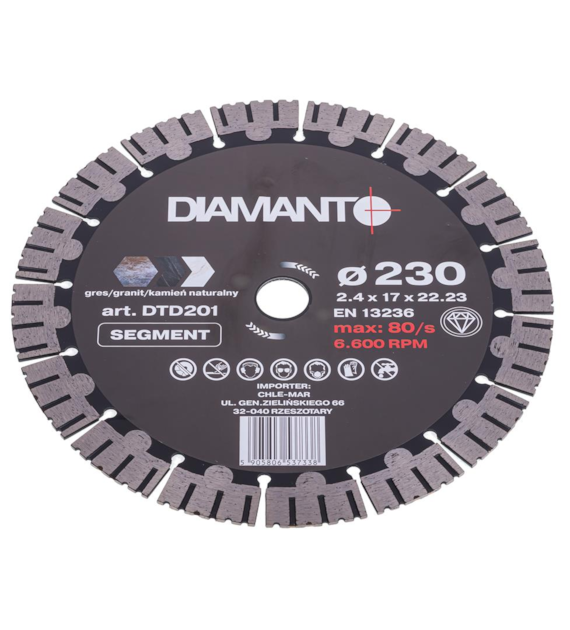 Tarcza diamentowa 230 x 2,4 x 22,23mm SEGMENT DIAMANTO
