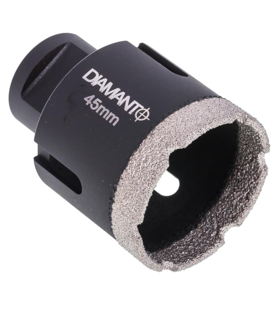 Otwornica diamentowa 45mm, uchwyt M14, diament lutowany DIAMANTO