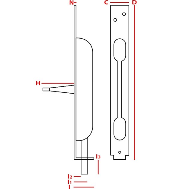 Zasuwa czołowa drzwiowa JANIA