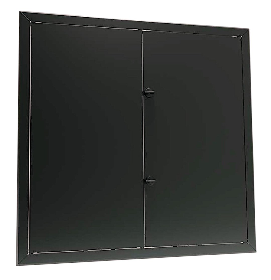 Drzwiczki rewizyjne dwuskrzydłowe malowane MAXI 100 x 100cm - CZARNE, pokrętło
