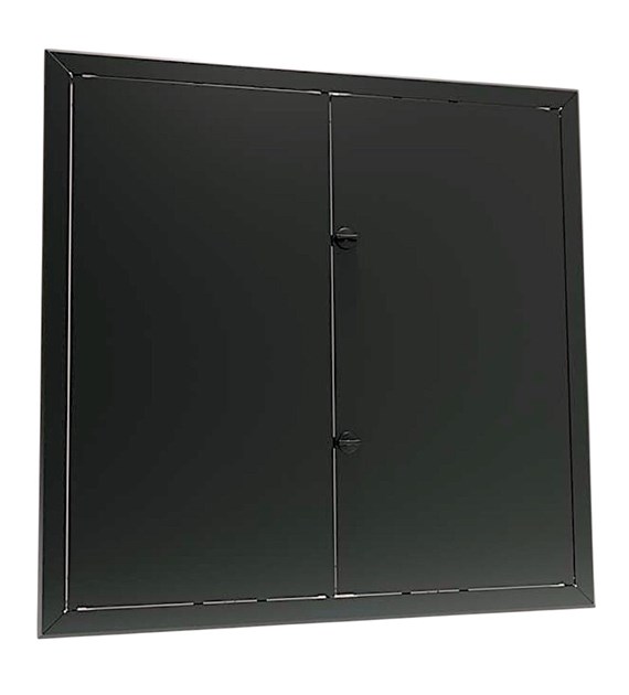 Drzwiczki rewizyjne dwuskrzydłowe malowane MAXI 110 x 100cm - CZARNE, pokrętło