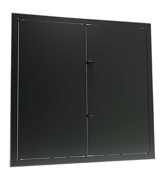 Drzwiczki rewizyjne dwuskrzydłowe malowane MAXI 110 x 90cm - CZARNE, pokrętło