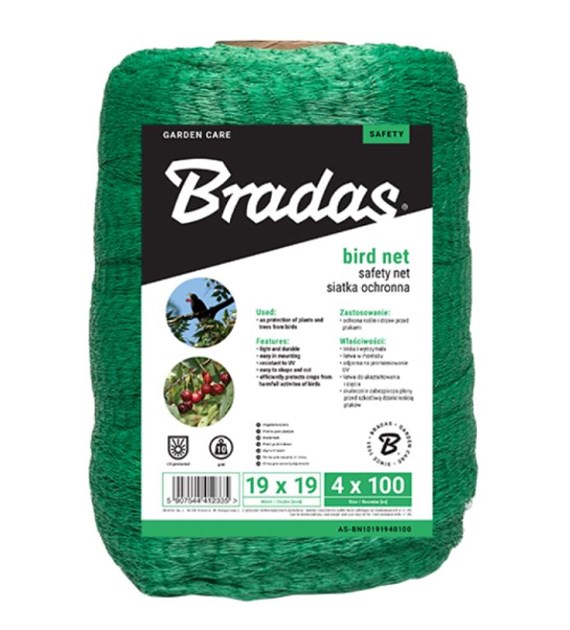 Siatka ochronna na ptaki BIRD NET 10g/ m2, 19 x 19mm, 4 x 100m