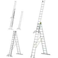 Drabina 3-elementowa aluminiowa 3x13 szczebli 150kg