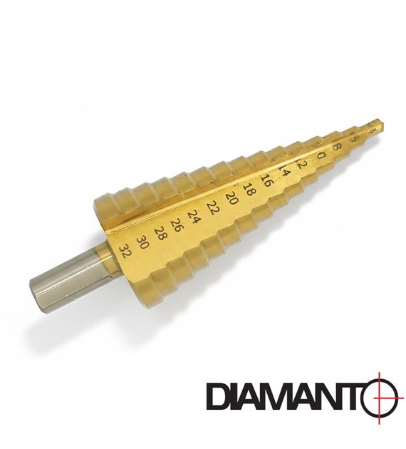 Wiertło stopniowe tytanowane 4x32mm DIAMANTO