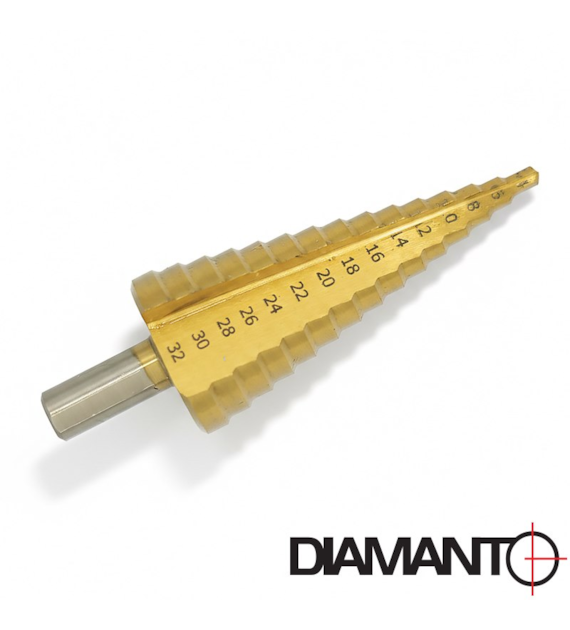 Wiertło stopniowe tytanowane 4x32mm DIAMANTO