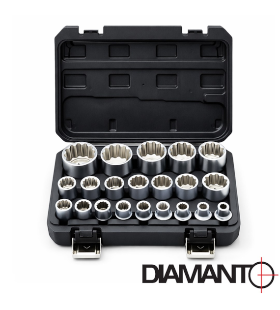Zestaw nasadek 21el. 12-kątnych 8-36mm CRV DIAMANTO [p-10]