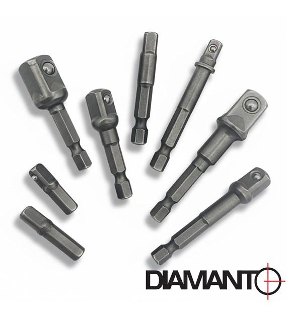 Zestaw adapterów HEX do nasadek 8szt. DIAMANTO [p-20/100]