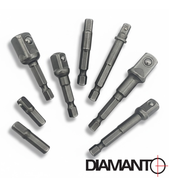 Zestaw adapterów HEX do nasadek 8szt. DIAMANTO [p-20/100]
