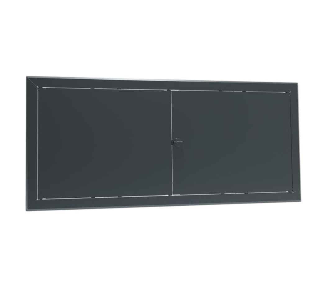 Drzwiczki rewizyjne dwuskrzydłowe nierdzewne MAXI 120 x 30cm, pokrętło
