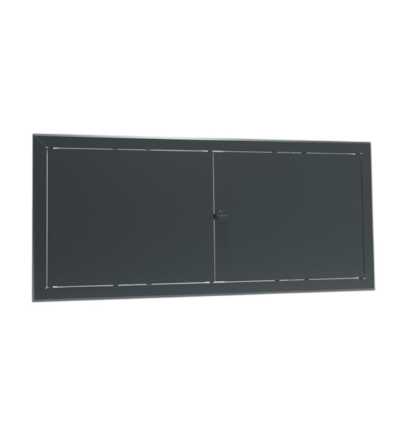 Drzwiczki rewizyjne dwuskrzydłowe nierdzewne MAXI 120 x 50cm, pokrętło