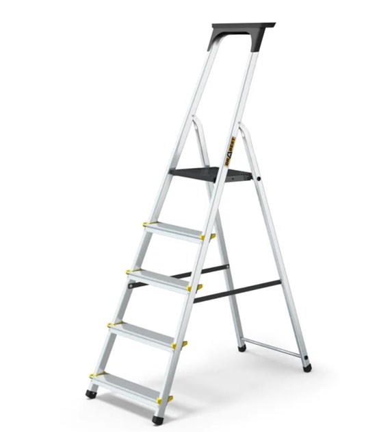 Drabina aluminiowa jednostronna 5 stopniowa PRO + półka 150kg