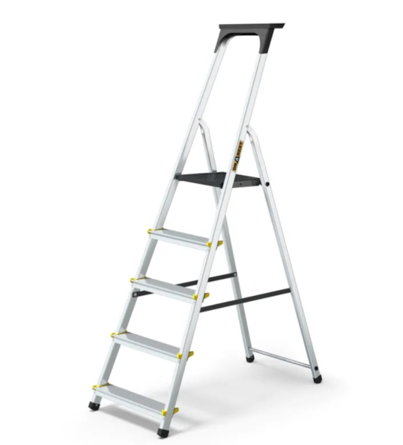 Drabina aluminiowa jednostronna 5 stopniowa PRO + półka 150kg