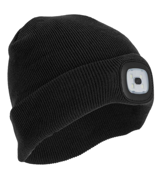 Czapka akrylowa z oświetleniem LED - czarna, CE, LAHTI PRO