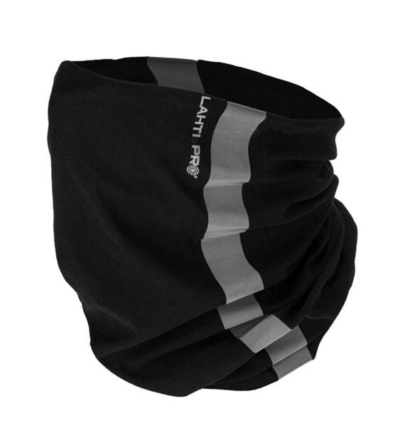 Chusta wielofunkcyjna czarna z pasem odblaskowym LAHTI PRO, CE