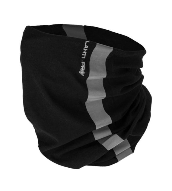 Chusta wielofunkcyjna czarna z pasem odblaskowym LAHTI PRO, CE